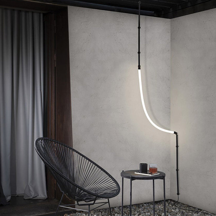 Arisha Lampade a Sospensione Metallo/Silicone Nero Lineare Soggiorno Moderne