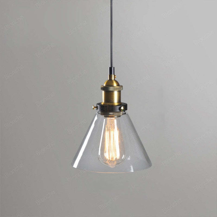 Arisha Industriale LED Lampada a Sospensione Vetro Chiaro/Ambra/Grigio Fumo
