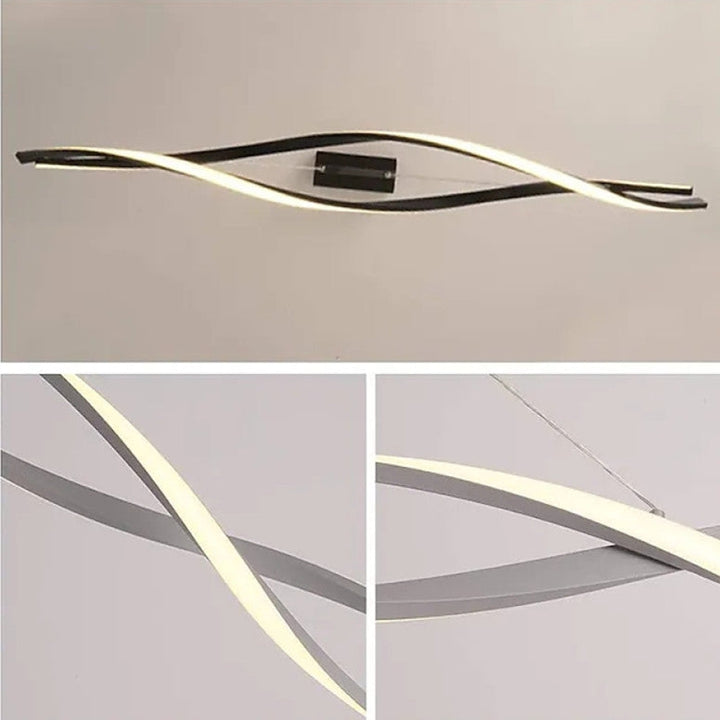 Arisha Lampada a Sospensione Metallo Nero/Grigio Curva Incrociata Moderna