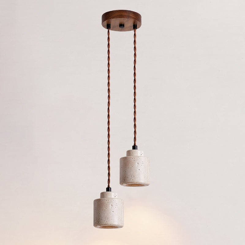 Elemental lampada a sospensione in travertino giallo mini