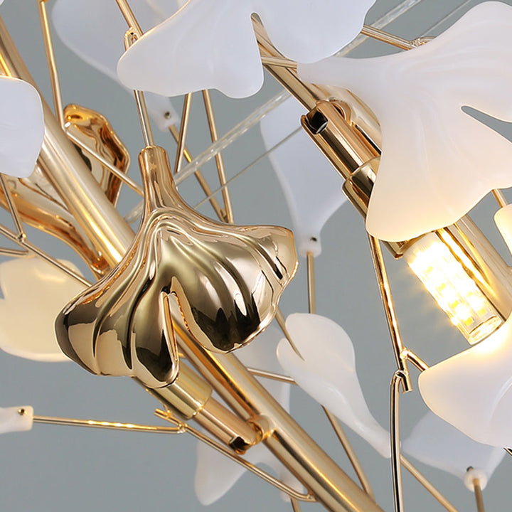Olivia Moderne LED Lampade a Sospensione Ginkgo Biloba Metallo Oro Petalo Soggiorno/Camera da Letto