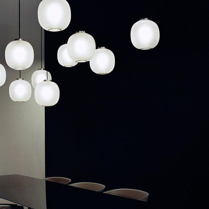Valentina Moderno LED Lampada a Sospensione Metallo Cilindro Vetro Smerigliato Bianco/Grigio Soggiorno/Camera da Letto
