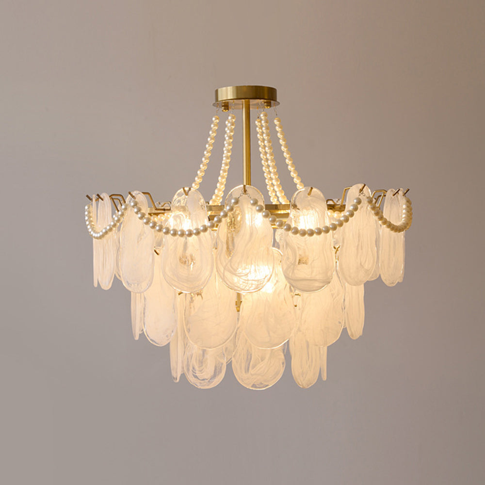 Kristy Bellissimo LED Lampadari Vetro Metallo Bianco Oro Elegante Soggiorno/Camera da Letto