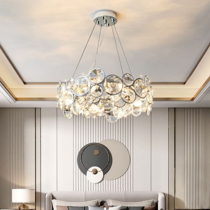 Kristy Moderno LED Rotondo Lampadari Cristallo Metallo Soggiorno