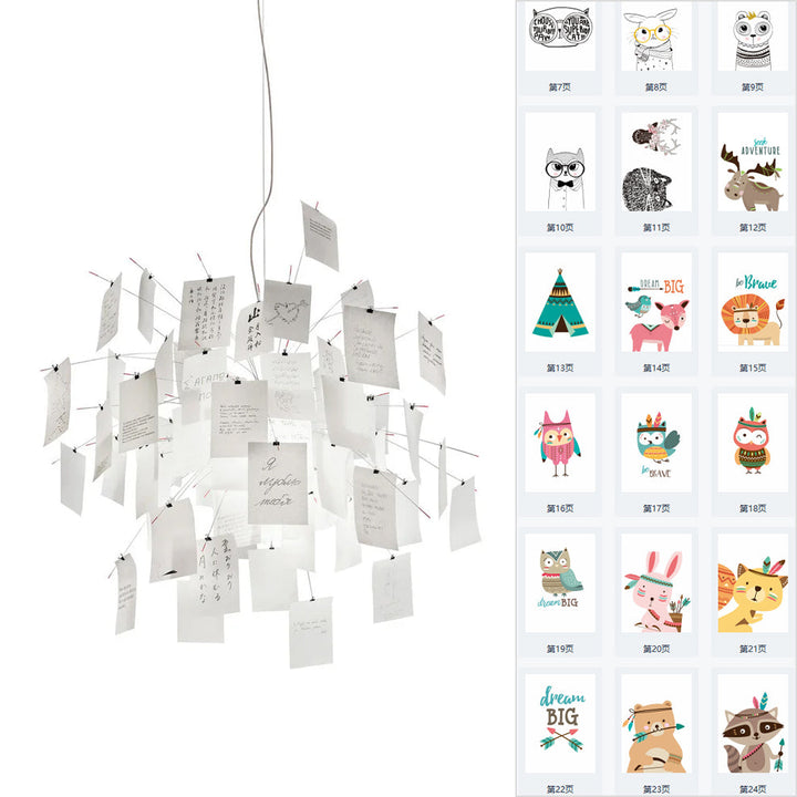Ortheen Individual Creativity Paper Metal Chandelier - Lamp Copper