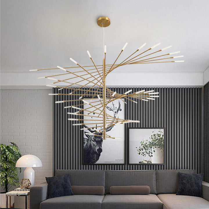 Arisha Lampada a Sospensione Moderno Multi-Line in Metallo/Acrilico Nero/Oro