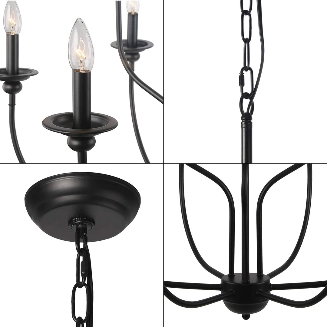Silva Lampadari Moderno a LED in Metallo Nero per Camera da Letto e Soggiorno