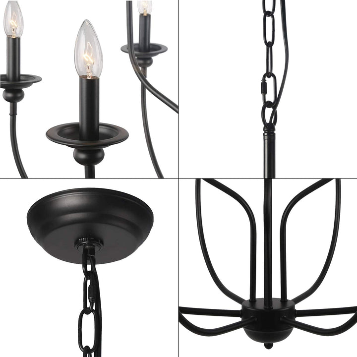 Silva Lampadari Moderno a LED in Metallo Nero per Camera da Letto e Soggiorno