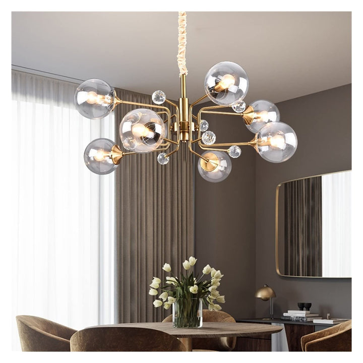 Valentina Moderno Nordico Metallo Lux Lampadario Trasparente/Grigio Soggiorno