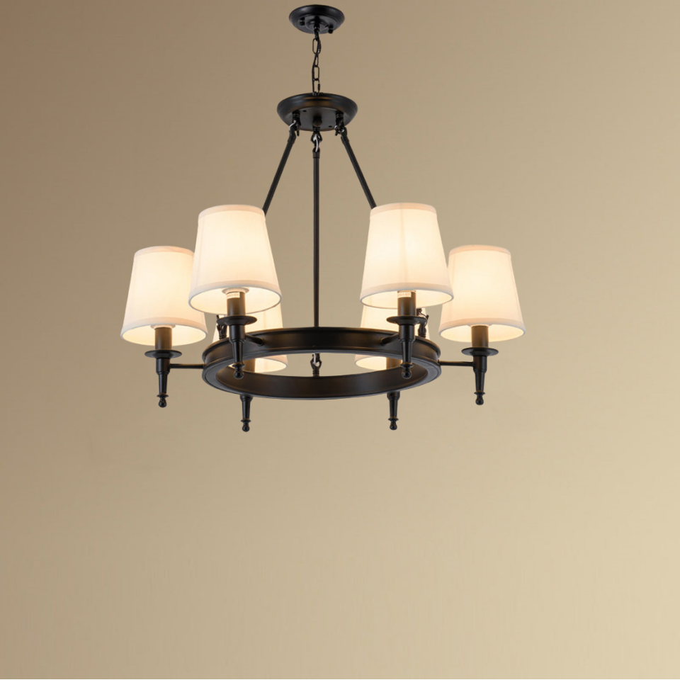 Silva Vintage Industriale LED Lampade a Sospensione Metallo Tessuto Nero/Marrone Sala da Pranzo