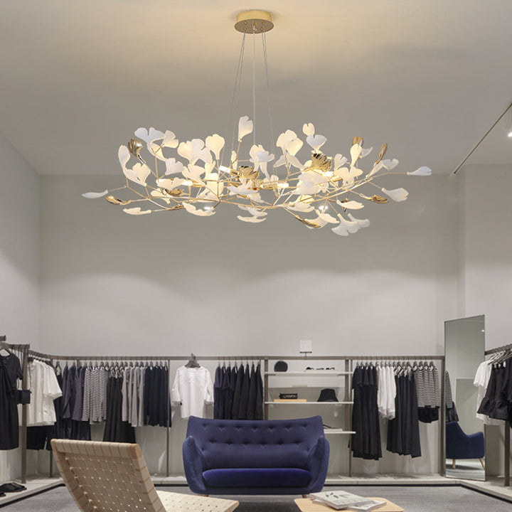 Olivia Moderne LED Lampade a Sospensione Ginkgo Biloba Metallo Oro Petalo Soggiorno/Camera da Letto