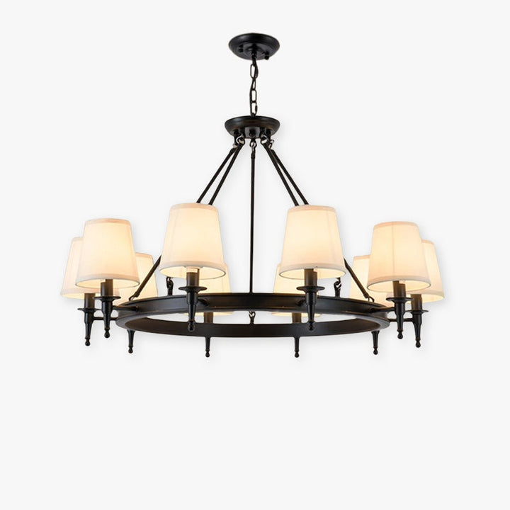 Silva Vintage Industriale LED Lampade a Sospensione Metallo Tessuto Nero/Marrone Sala da Pranzo