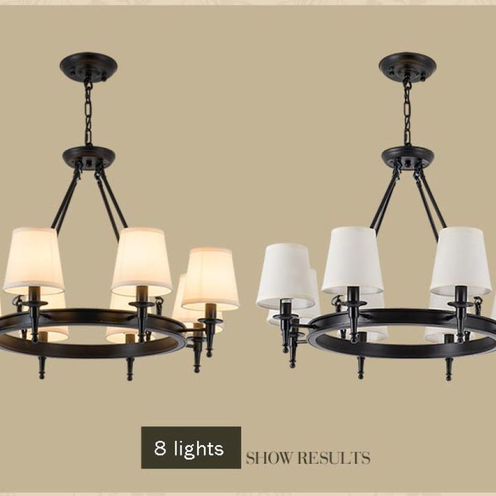 Silva Vintage Industriale LED Lampade a Sospensione Metallo Tessuto Nero/Marrone Sala da Pranzo