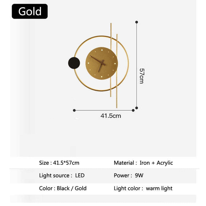 Arisha Applique Ferro/Acrilico Nero/Oro Orologio