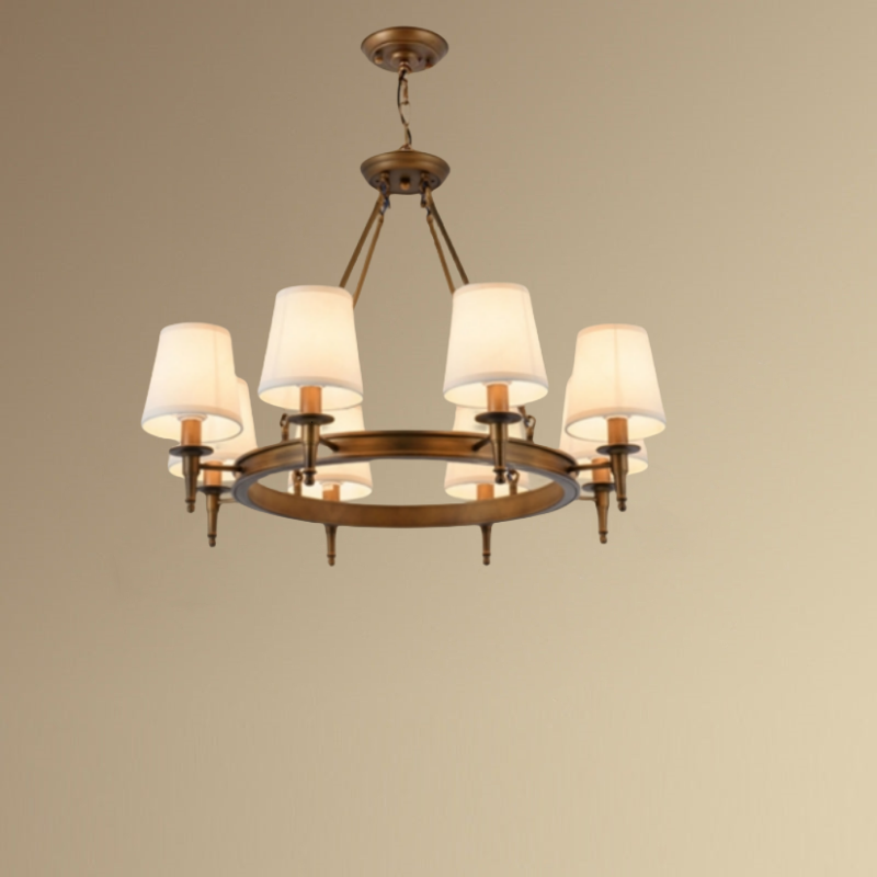 Silva Vintage Industriale LED Lampade a Sospensione Metallo Tessuto Nero/Marrone Sala da Pranzo