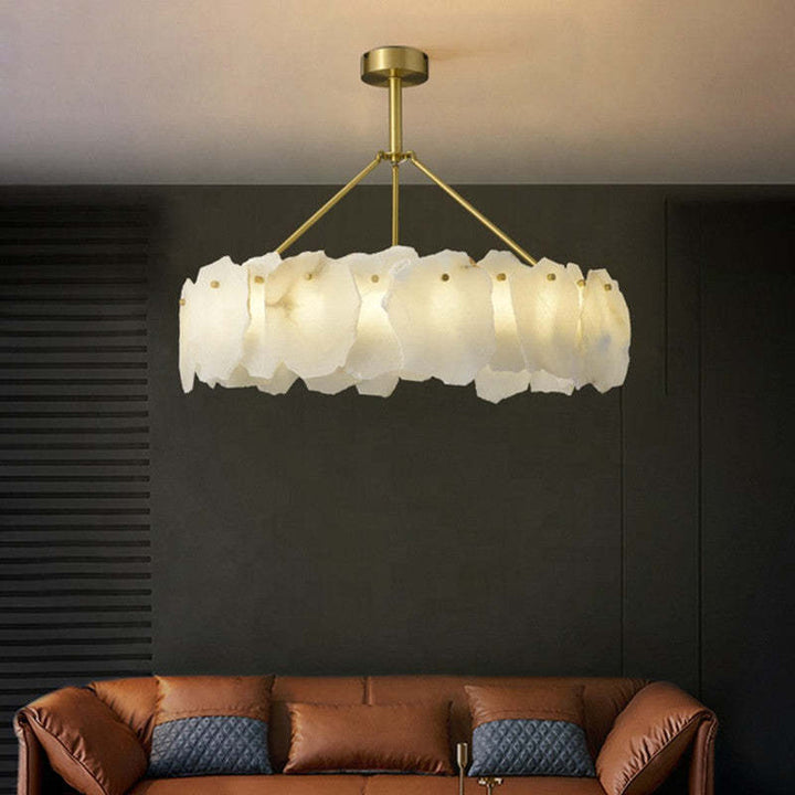 Kristy Moderna LED Lampada a Sospensione Metallo Marmo Oro Rotondo Soggiorno/Camera da Letto