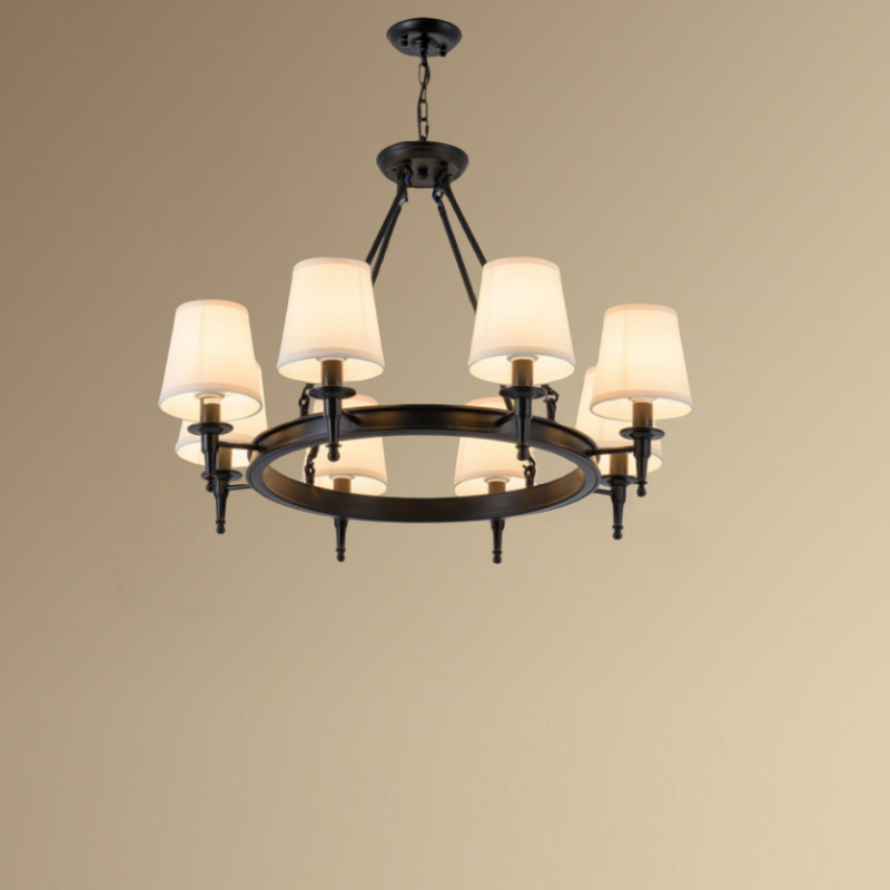 Silva Vintage Industriale LED Lampade a Sospensione Metallo Tessuto Nero/Marrone Sala da Pranzo