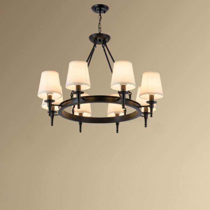 Silva Vintage Industriale LED Lampade a Sospensione Metallo Tessuto Nero/Marrone Sala da Pranzo