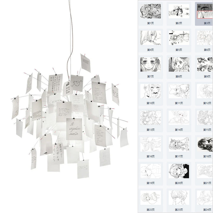 Ortheen Individual Creativity Paper Metal Chandelier - Lamp Copper