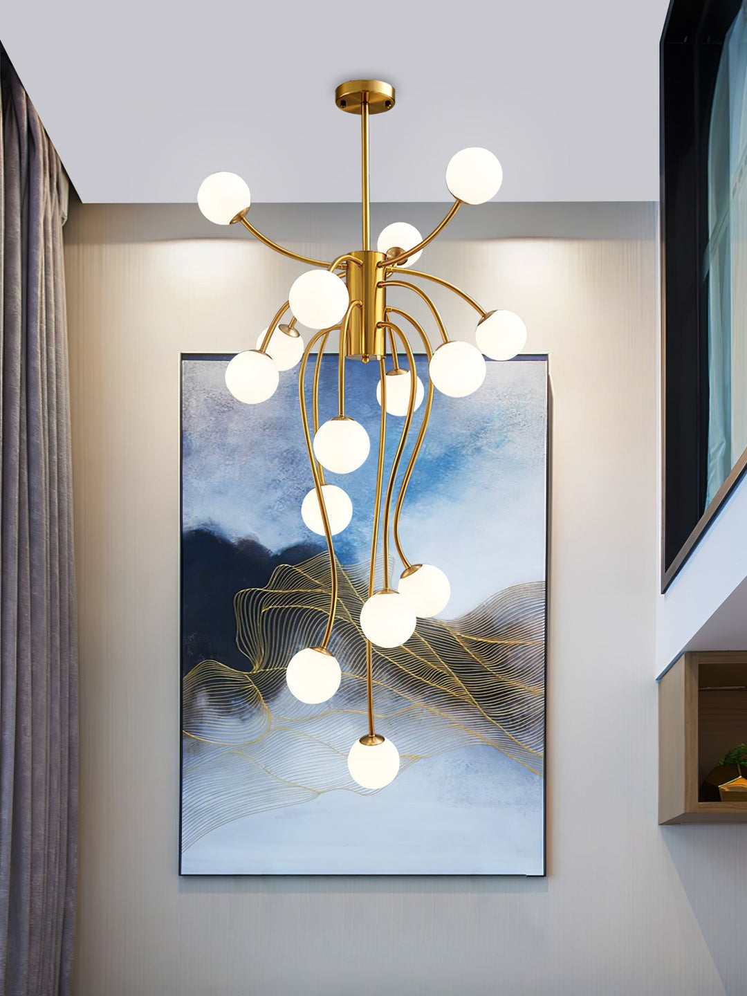 Astralyn lampadario globo in ottone