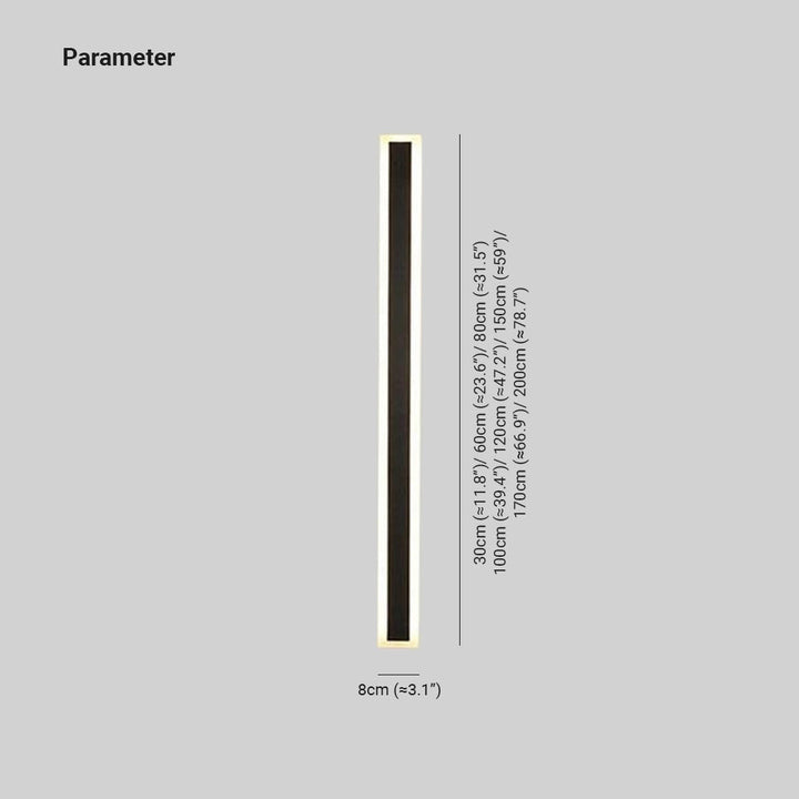 Ray Moderno Lineare Metallo Acciaio Scuro Applique da Esterno