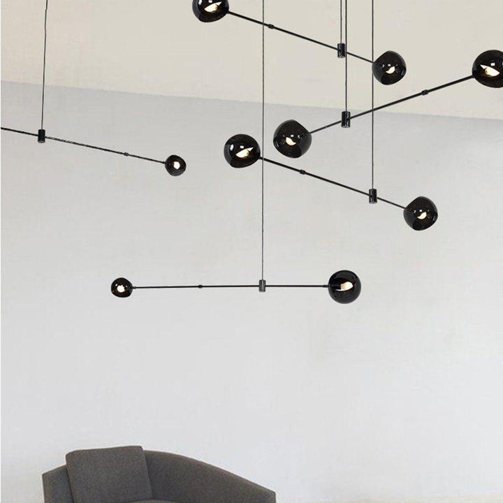 Celanella lampadario nero vetro Acaba elegante