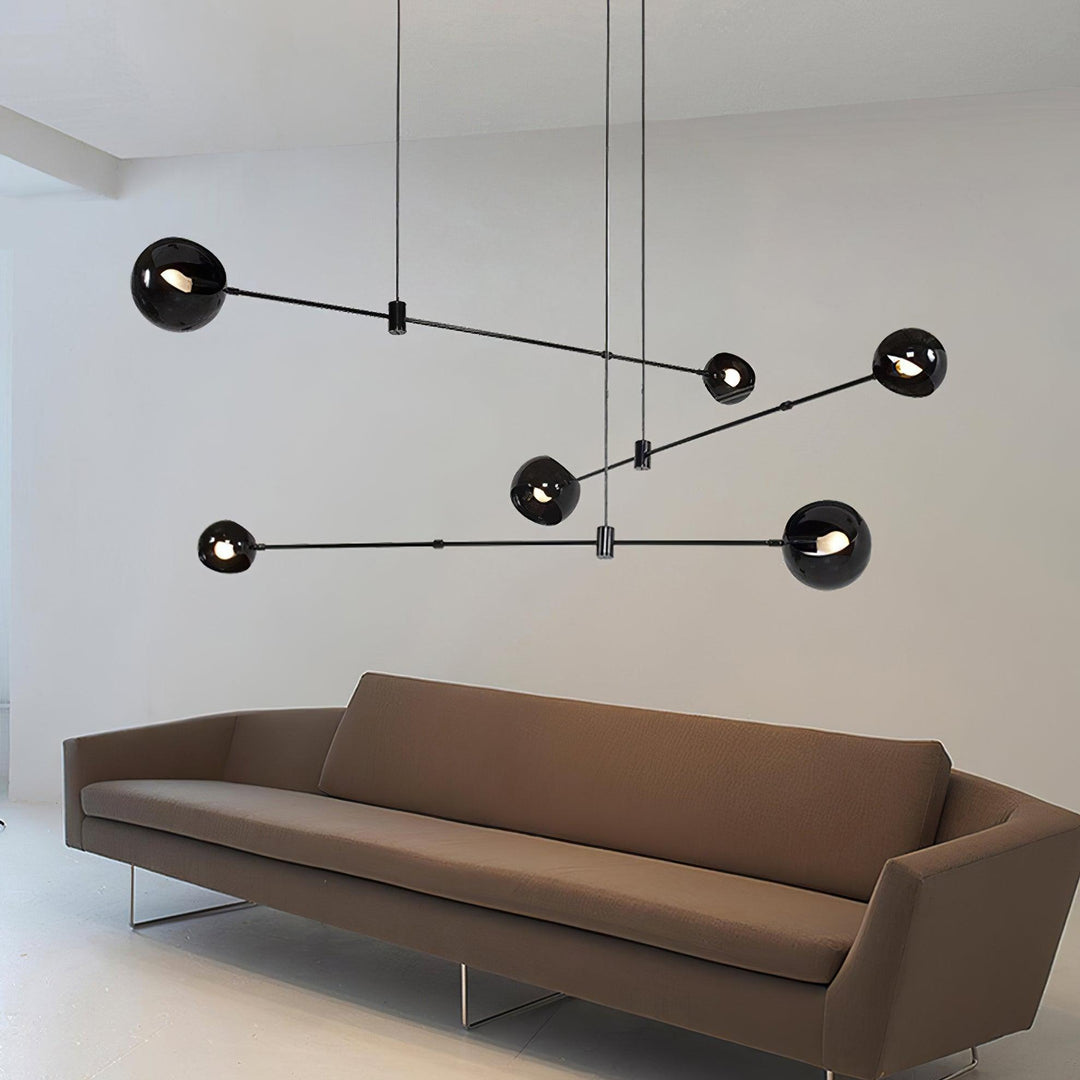 Celanella lampadario nero vetro Acaba elegante