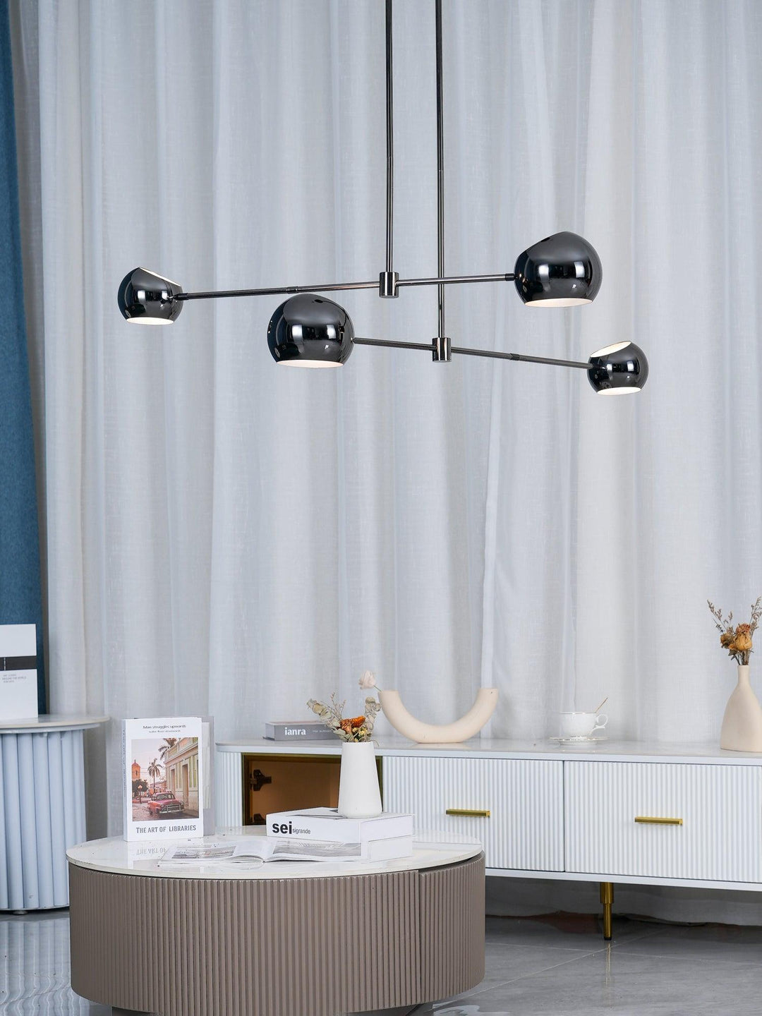 Celanella lampadario nero vetro Acaba elegante