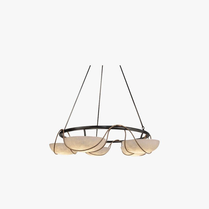 Lampadario in alabastro a forma di anello