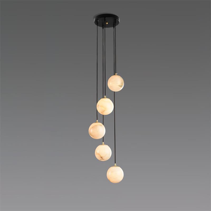 Taren lampadario sfera alabastro grappolo