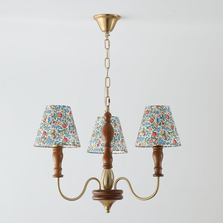 Muto Lampadario con Fiori in Tessuto Stile Rustico