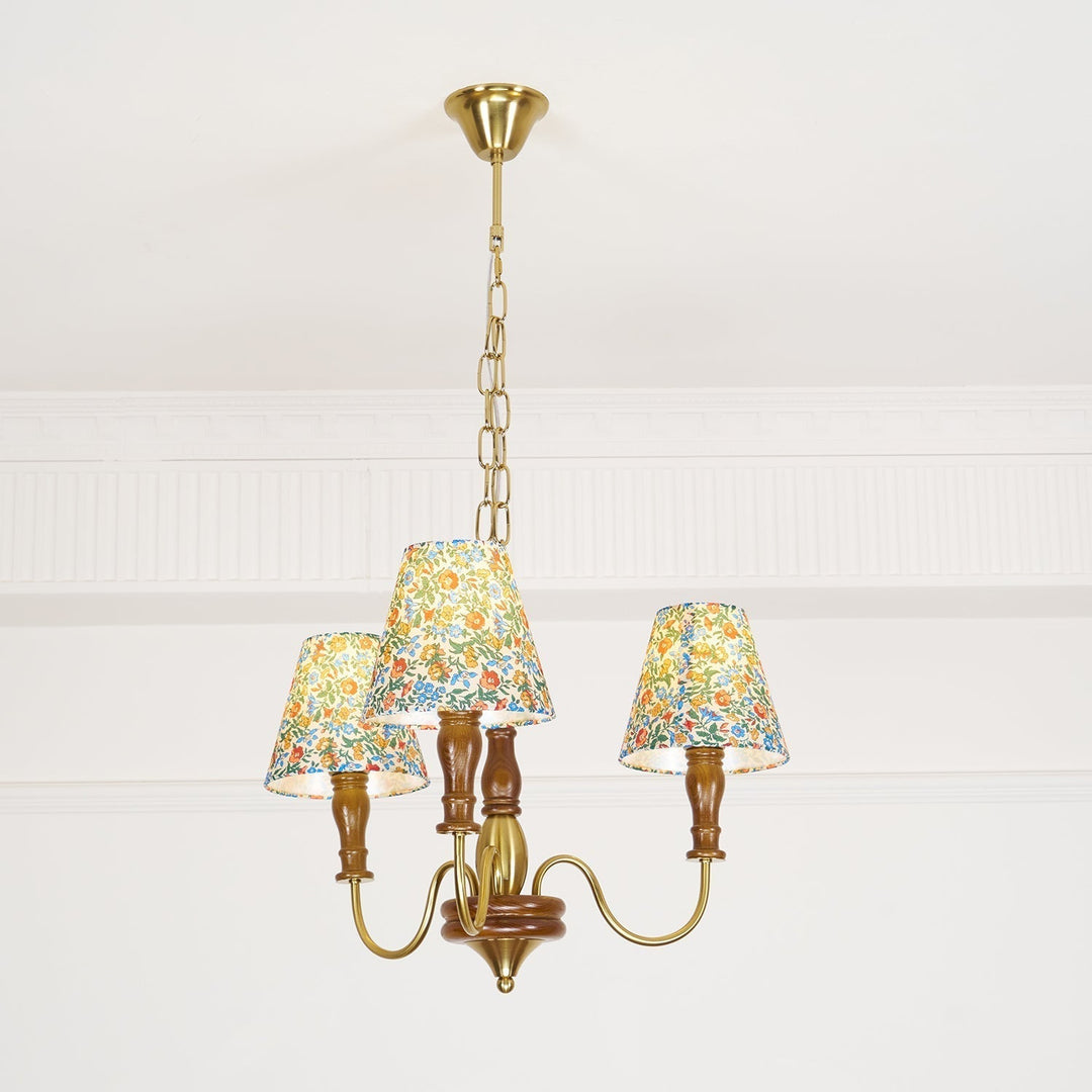 Muto Lampadario con Fiori in Tessuto Stile Rustico
