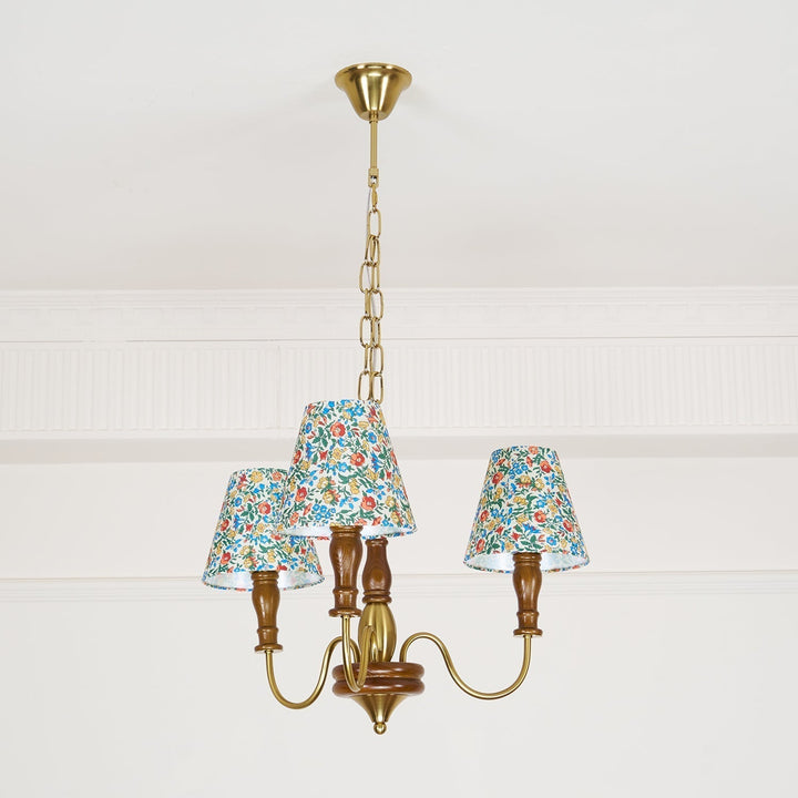 Muto Lampadario con Fiori in Tessuto Stile Rustico