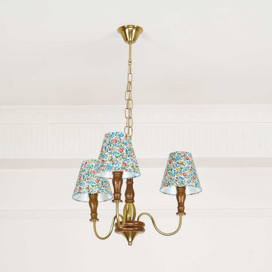 Muto Lampadario con Fiori in Tessuto Stile Rustico