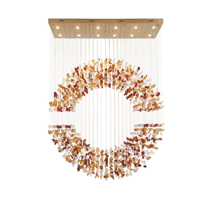 Amber Crystal Halo lampadario