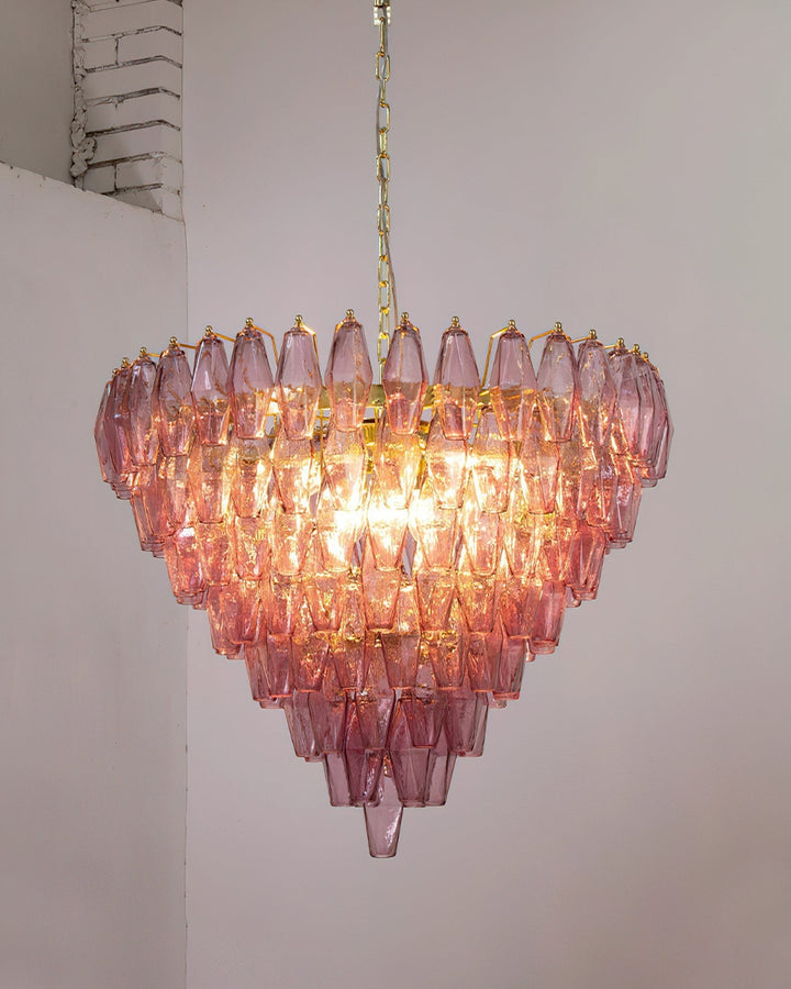Rosalique lampadario in vetro