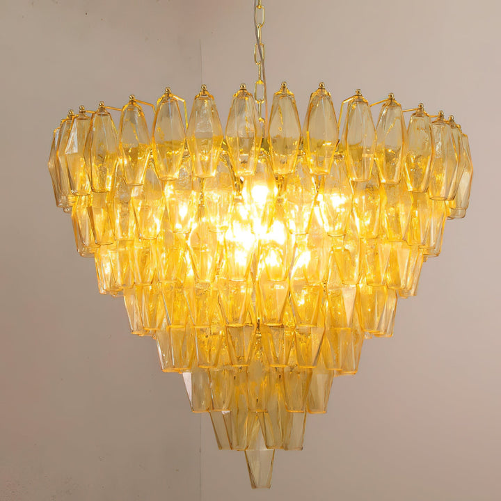 Rosalique lampadario in vetro