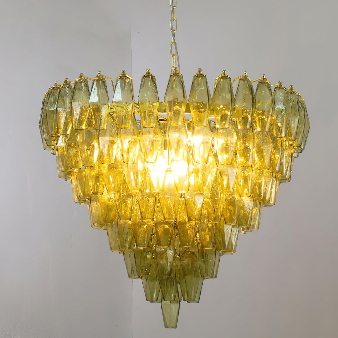Rosalique lampadario in vetro