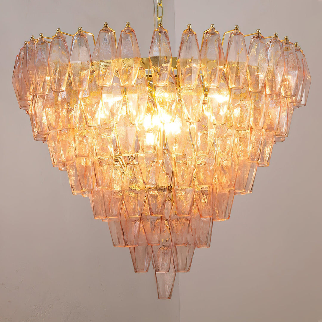 Rosalique lampadario in vetro