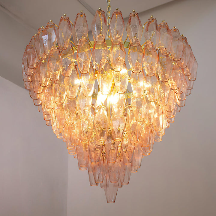 Rosalique lampadario in vetro