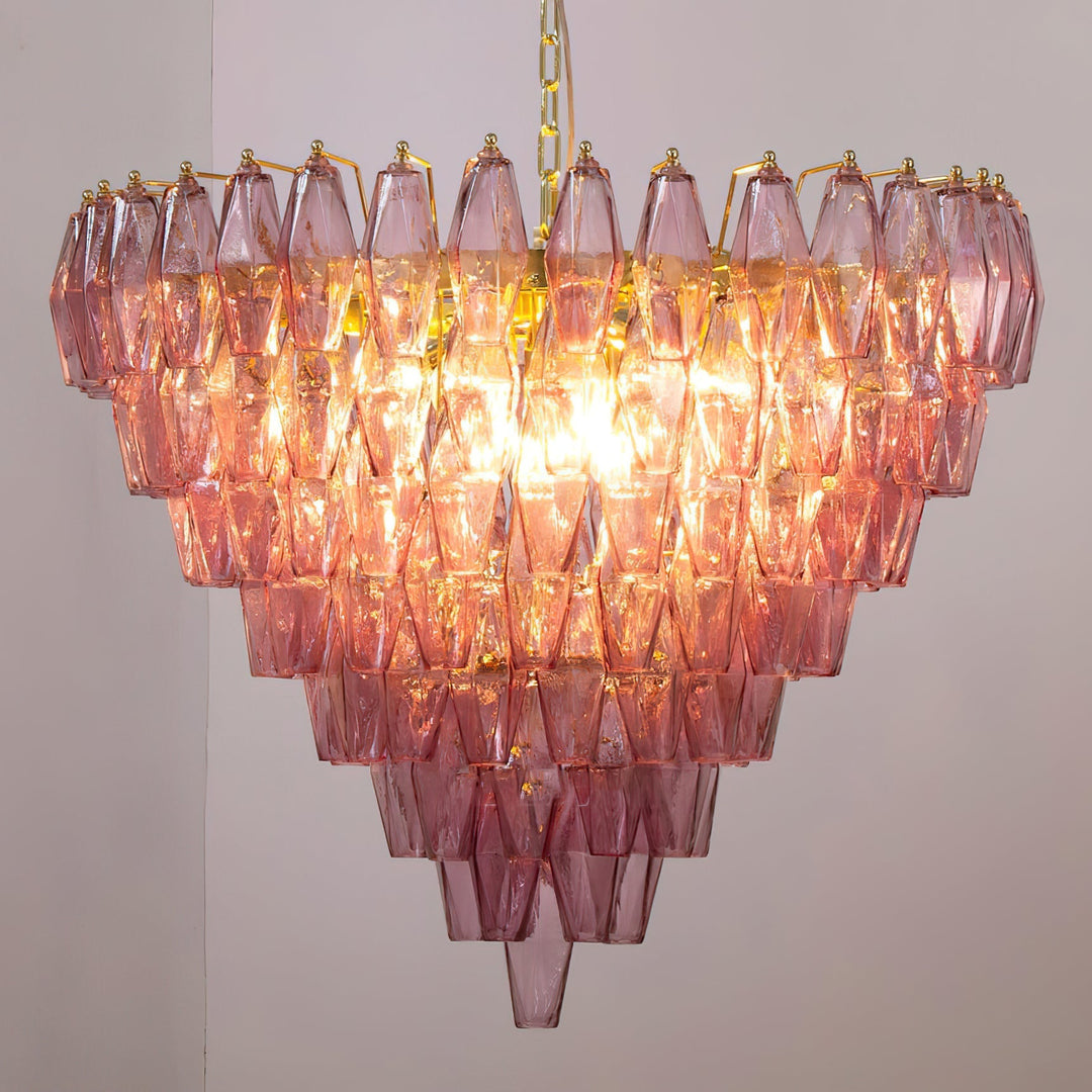 Rosalique lampadario in vetro