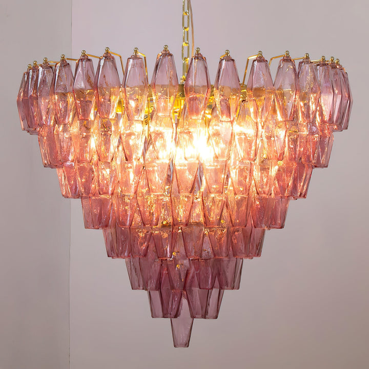 Rosalique lampadario in vetro