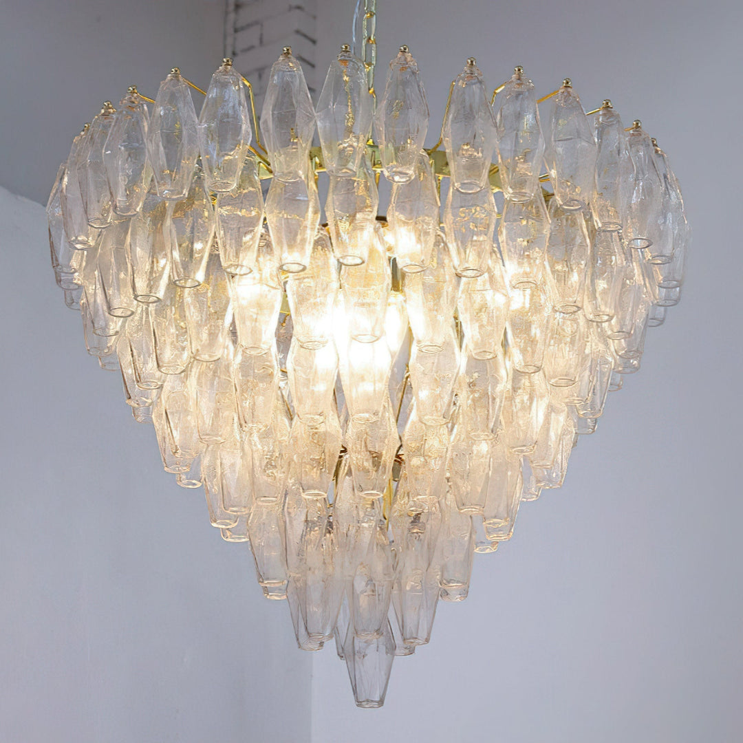 Rosalique lampadario in vetro