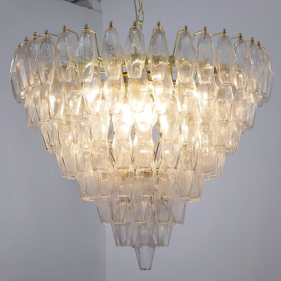 Rosalique lampadario in vetro