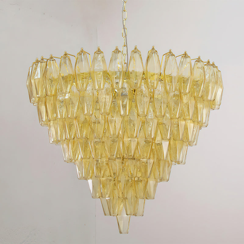 Rosalique lampadario in vetro