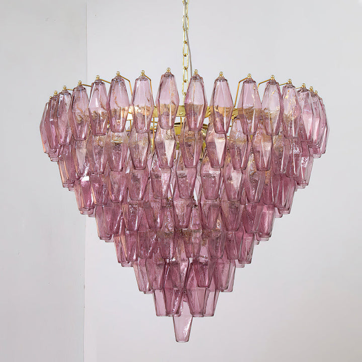 Rosalique lampadario in vetro