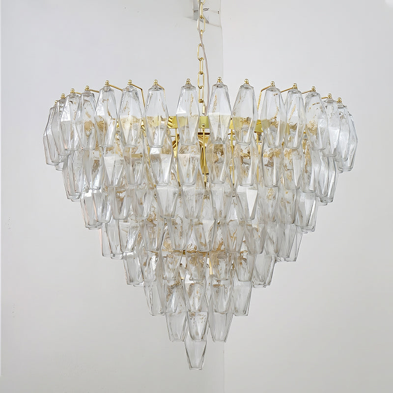 Rosalique lampadario in vetro
