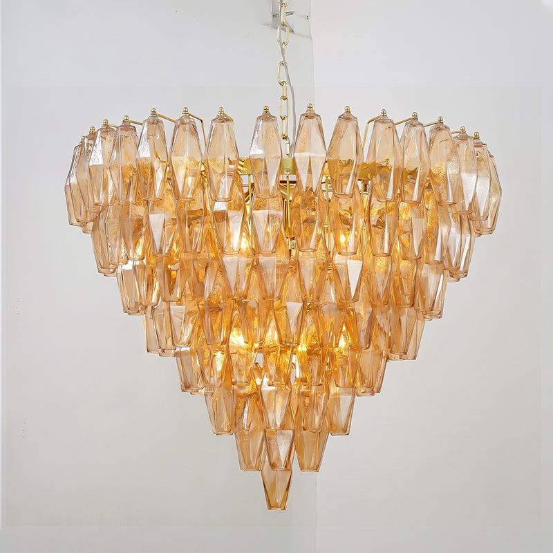 Rosalique lampadario in vetro