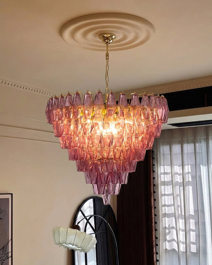 Rosalique lampadario in vetro