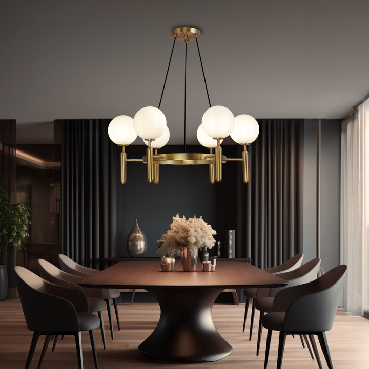 Kristy LED Design Rotondo Metallo Lampade a Sospensione Oro Soggiorno